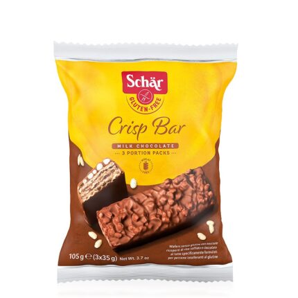 VAFLJI S ČOKOLADO IN LEŠNIKI BREZ GLUTENA - CRISP BAR, 105 g